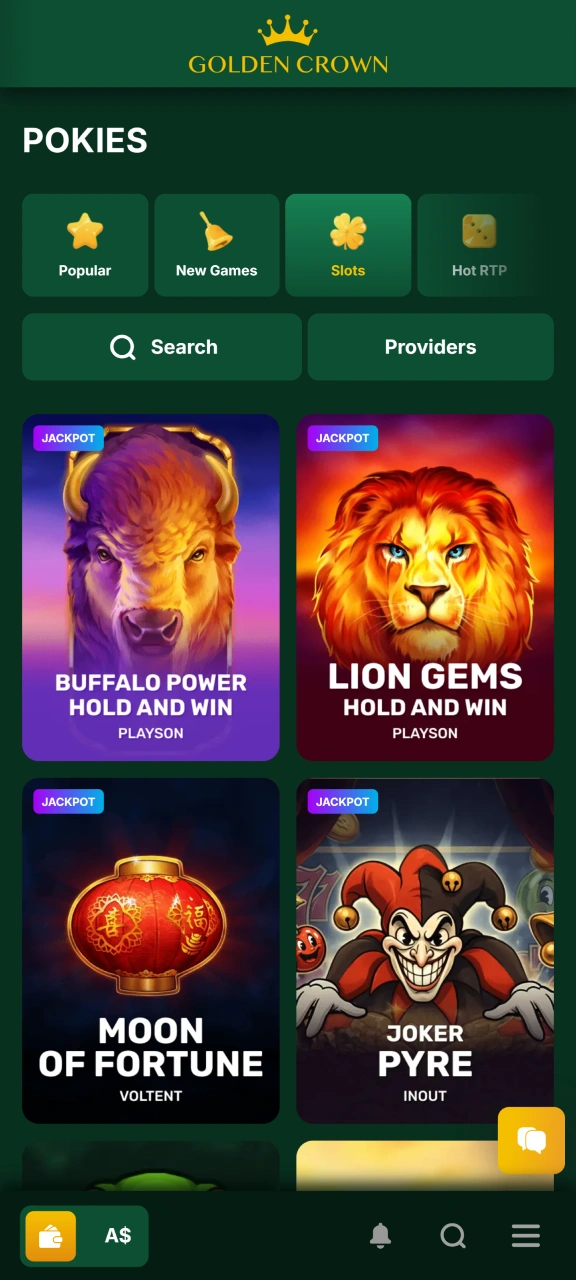 Start playing with bonuses on the Golden Crown website.